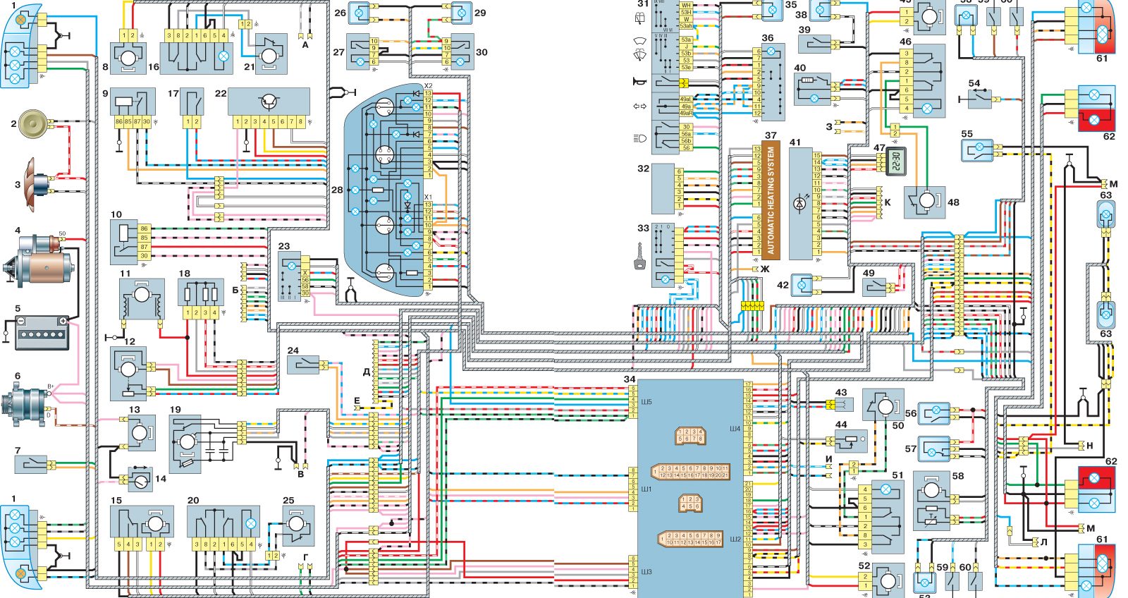 ваз-21124 схема электрооборудования